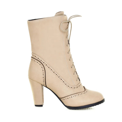 ✨ Sapato Feminino Brogue de Luxo – Estilo Britânico com Salto Alto e Amarração ✨