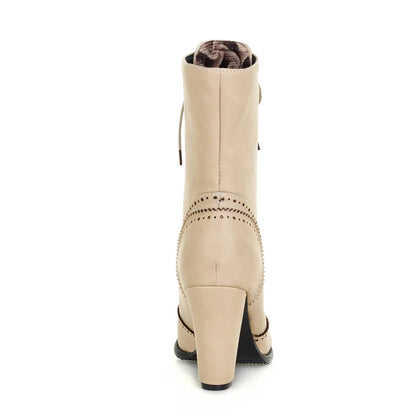 ✨ Sapato Feminino Brogue de Luxo – Estilo Britânico com Salto Alto e Amarração ✨