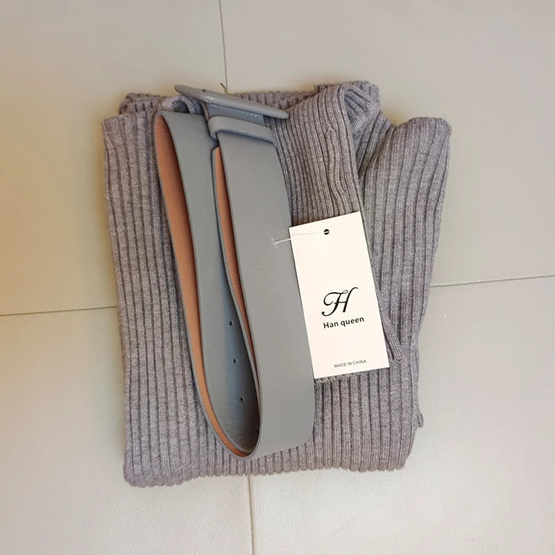 Vestido Midi Gola alta com cinto