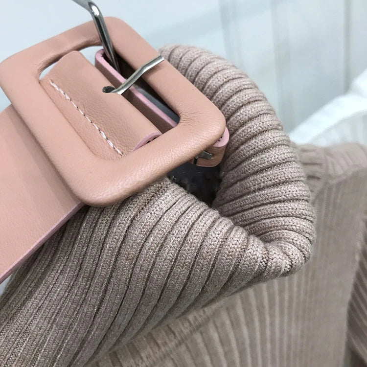 Vestido Midi Gola alta com cinto