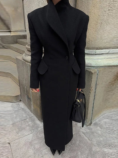 Casaco Feminino Elegante com Botão Único – Estilo Luxuoso 2025