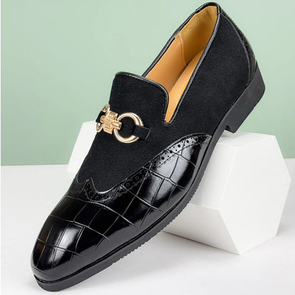 💎 Sapato Masculino Oxford de Couro – Estilo Britânico com Bico Fino para Igrejas, Negócios e Casamentos 💎