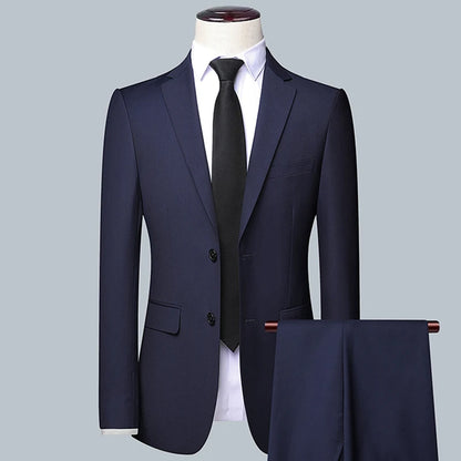 ✨ Terno Masculino Slim Fit 2025 – Alfaiataria Coreana de Alto Padrão para um estilo super elegante ✨