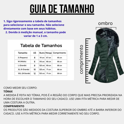 Casaco Feminino de Inverno com Forro Peluciado – Quentinho, Elegante e À Prova de Vento